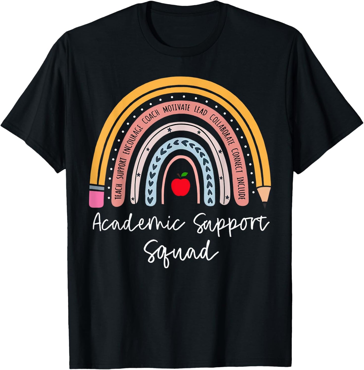 Rainbow Academic Support Squad Learning Support Teacher T-Shirt - T-Shirt | Black