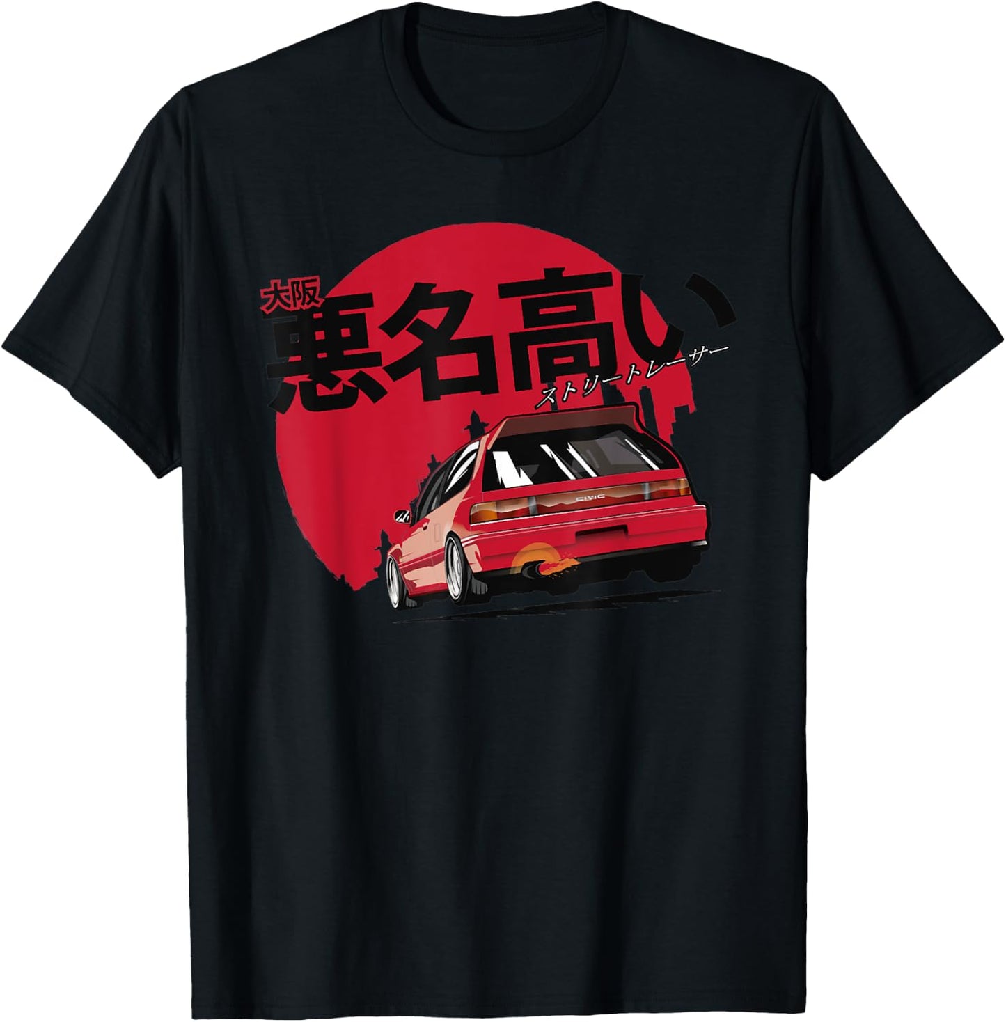ef civic Japanese retro car T-Shirt - T-Shirt | Black