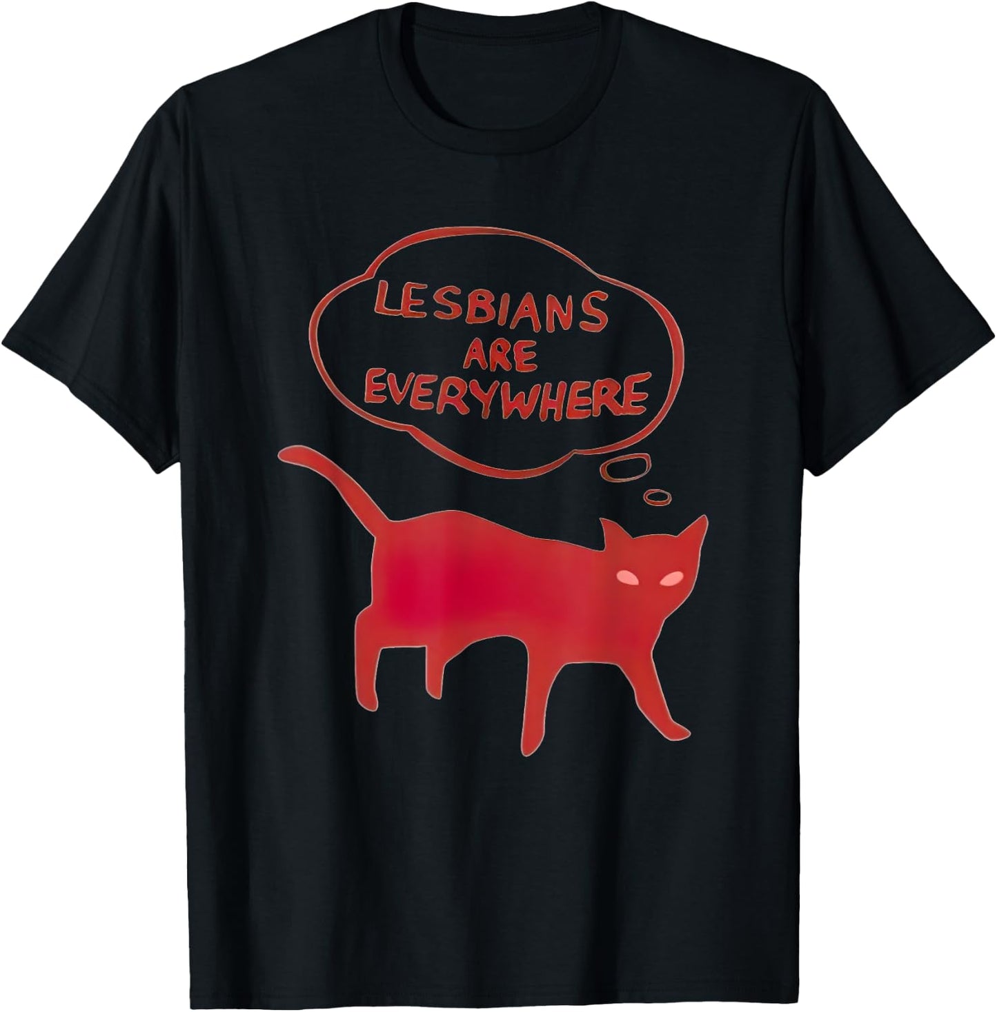 Lesbians Are Everywhere Cat Men Women T-Shirt - T-Shirt | Black