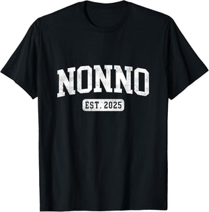 Nonno Est 2025 Promoted To Nonno Announcement T-Shirt - T-Shirt | Black