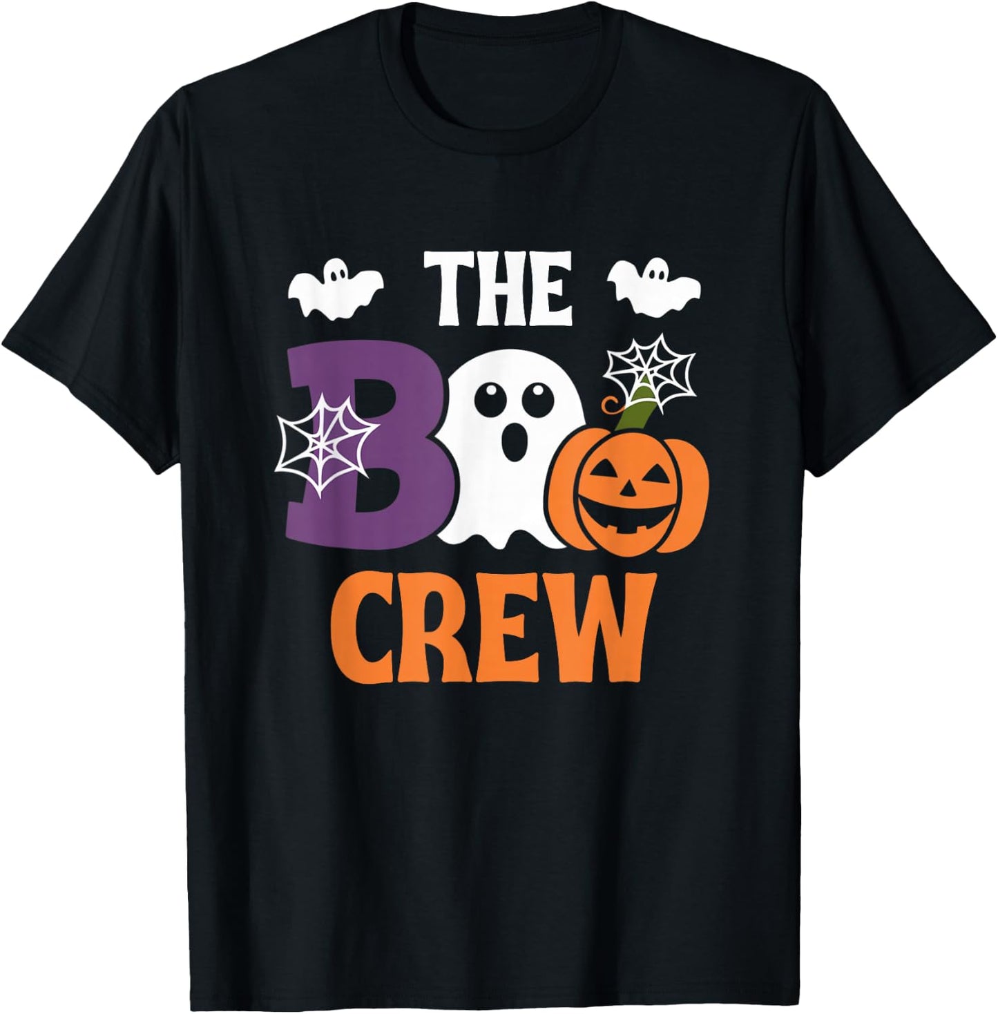 The Boo Crew Cute Halloween Ghost Pumpkin Bat Kids & Adults T-Shirt - T-Shirt | Black