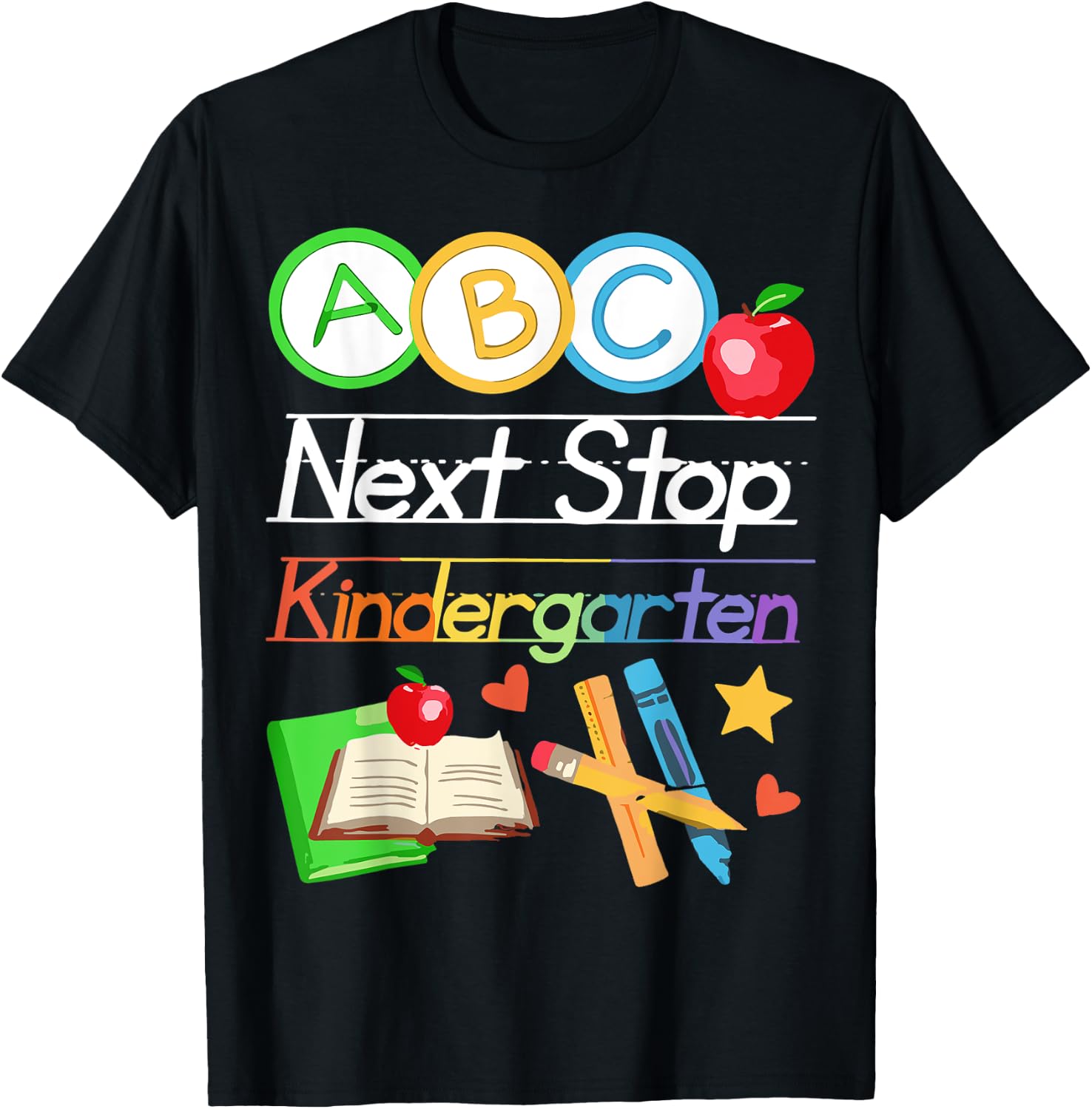 Next Stop Kindergarten Preschool Graduation 2025 Boy Girl T-Shirt - T-Shirt | Black