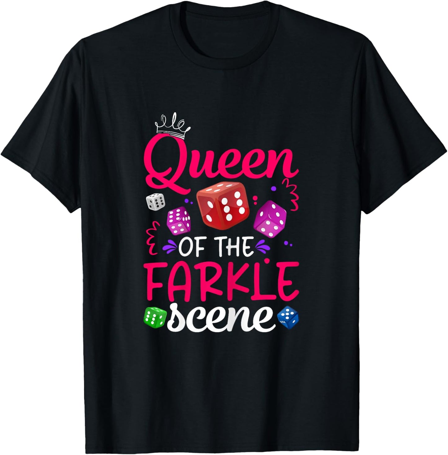 Queen Of The Farkle Scene Funny Farkle player Women T-Shirt - T-Shirt | Black