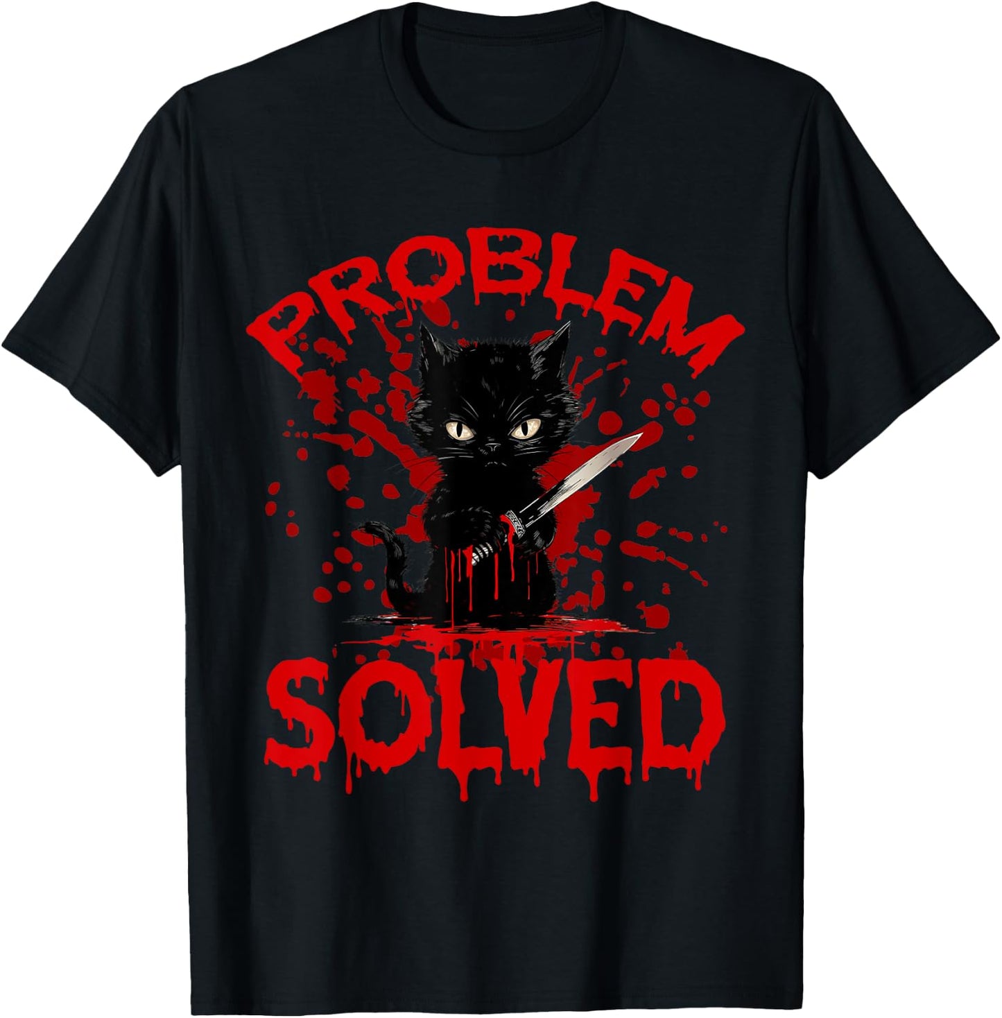 Problem Solved Black cat Women T-Shirt - T-Shirt | Black