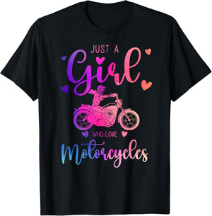 Just a Girl Who Loves Motorcycles Dress and Kids T-Shirt - T-Shirt | Black
