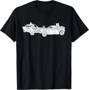 Silhouette Demolition Derby Crashing Car Racer Driver Racing T-Shirt - T-Shirt | Black