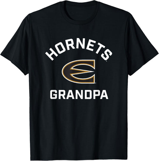 Emporia State University ESU Hornets Arched Grandpa T-Shirt - T-Shirt | Black