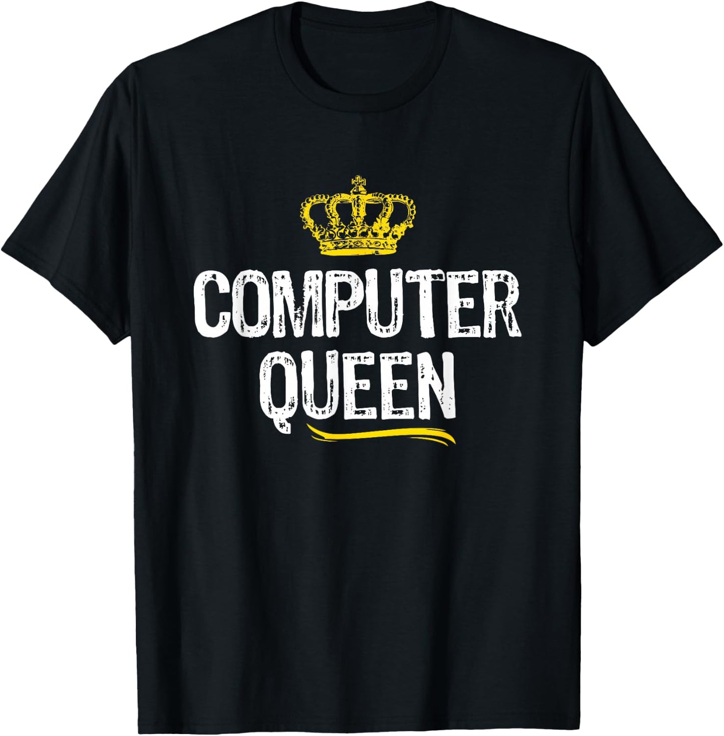 Computer Queen Women Girls IT Tech Support Nerd Funny Gift T-Shirt - T-Shirt | Black