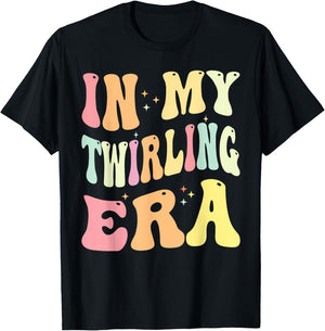 In My Twirling Era Twirler Majorettes Baton Twirling T-Shirt - T-Shirt | Black