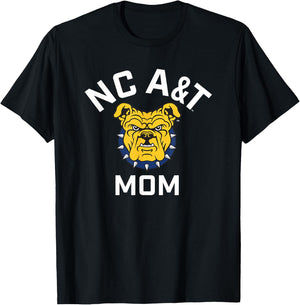North Carolina A&T State University Aggies Arched Mom T-Shirt - T-Shirt | Black