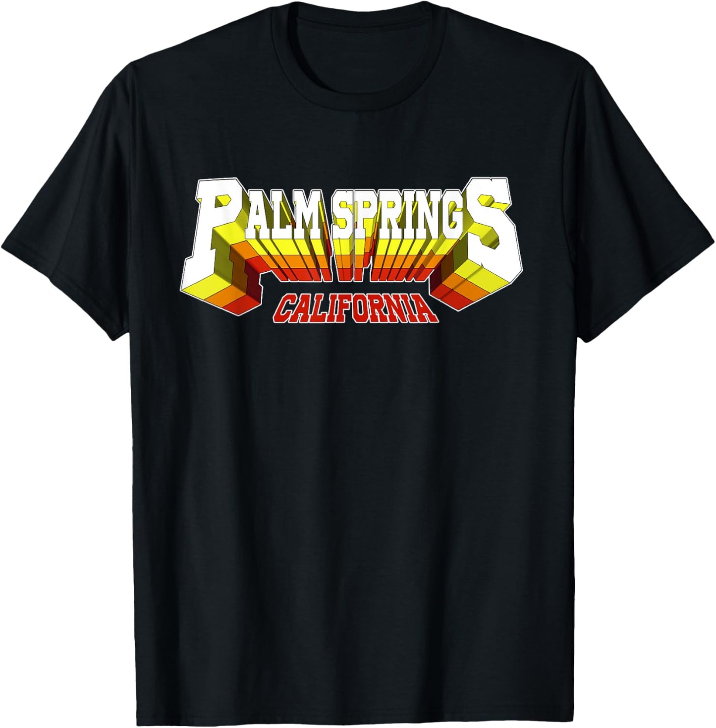 Retro Palm Springs City CA California T-Shirt - T-Shirt | Black
