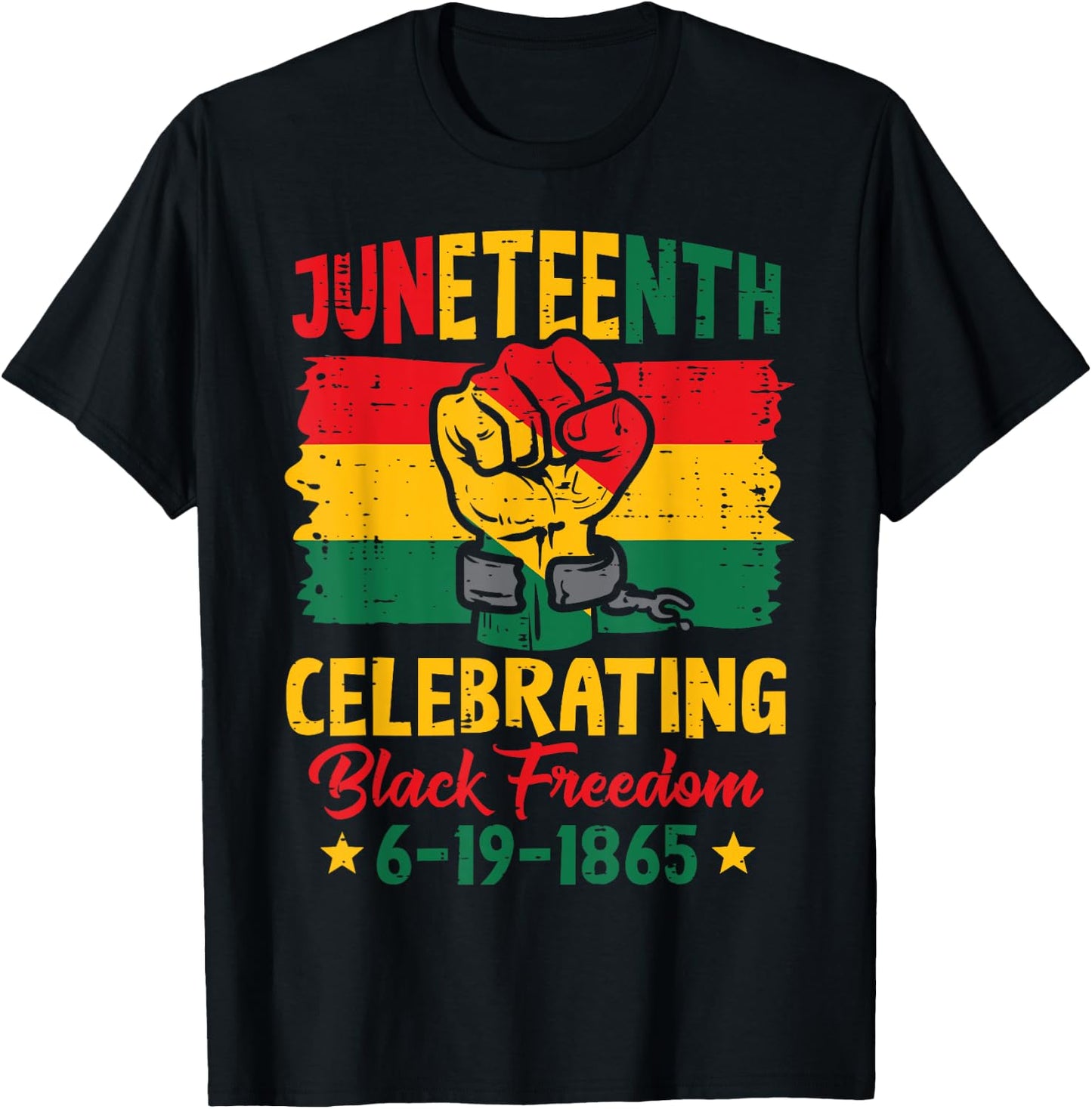 Juneteenth Celebrating Black Freedom Fist Women Men Kids T-Shirt - T-Shirt | Black