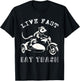 Racoon Possum Riding Motorcycle Live Fast Eat Trash Funny T-Shirt - T-Shirt | Black