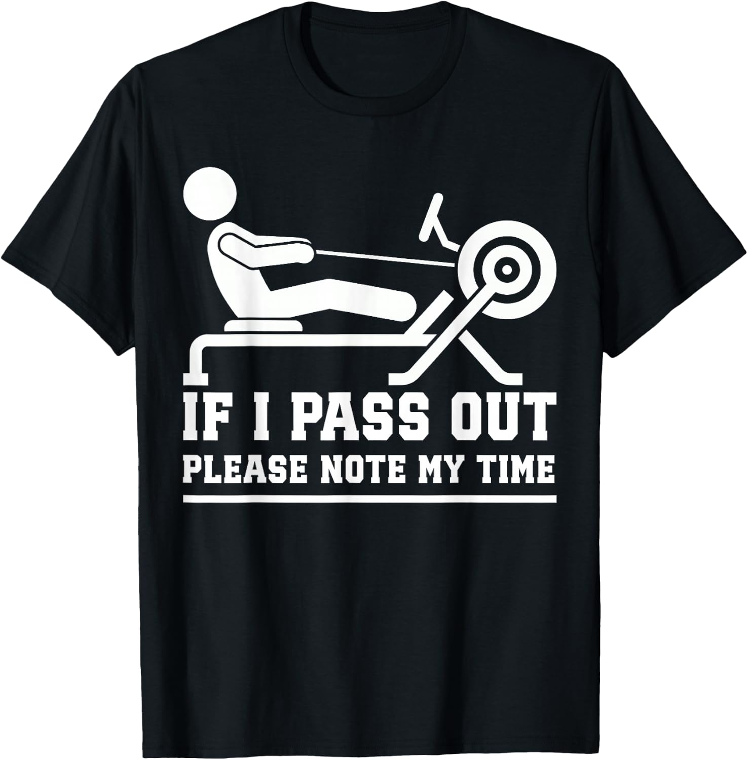 Funny Rowing Machine Workout for Fitness Exercise Training T-Shirt - T-Shirt | Black