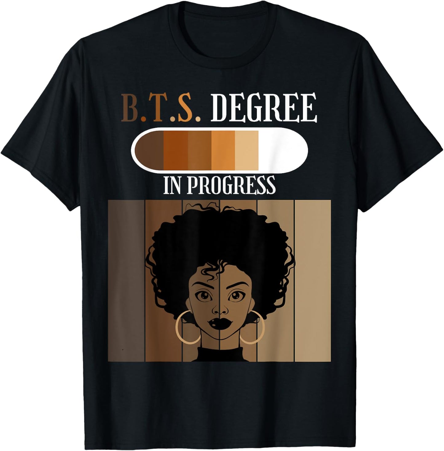 Bachelor of Tourist Studies BTS Degree In Progress Afro T-Shirt - T-Shirt | Black