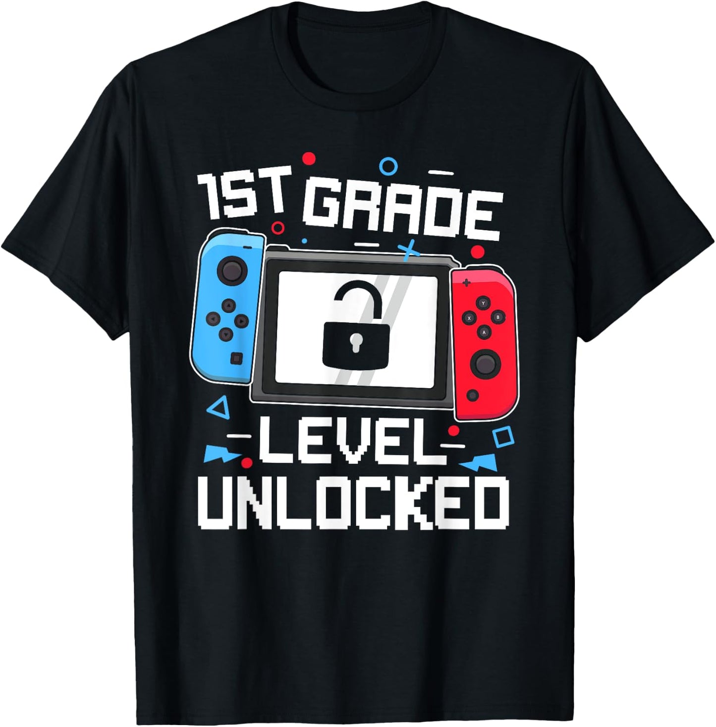 1st Grade Level Unlocked Video Game Back to School Boys T-Shirt - T-Shirt | Black