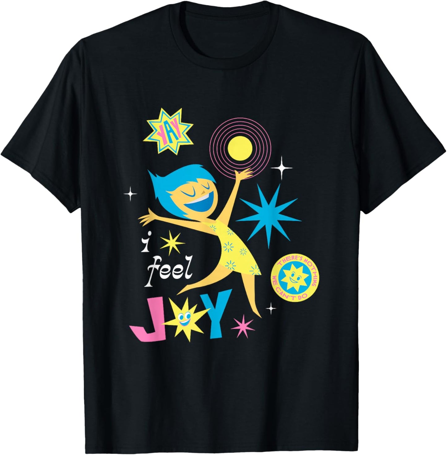 Disney Pixar Inside Out 2 Yay! I Feel Joy Vintage Logo T-Shirt - T-Shirt | Black