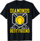 Diamonds Are A Girl's Best Friend Softball Player T-Shirt - T-Shirt | Black