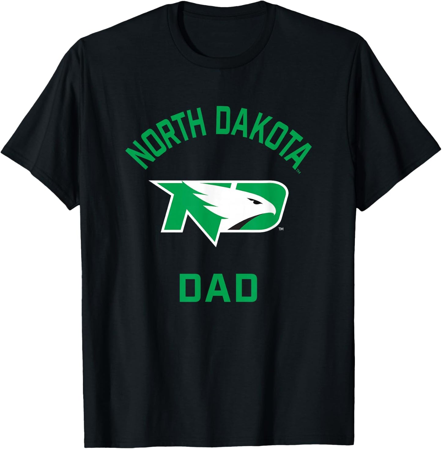 University of North Dakota Fighting Hawks Arched Dad T-Shirt - T-Shirt | Black