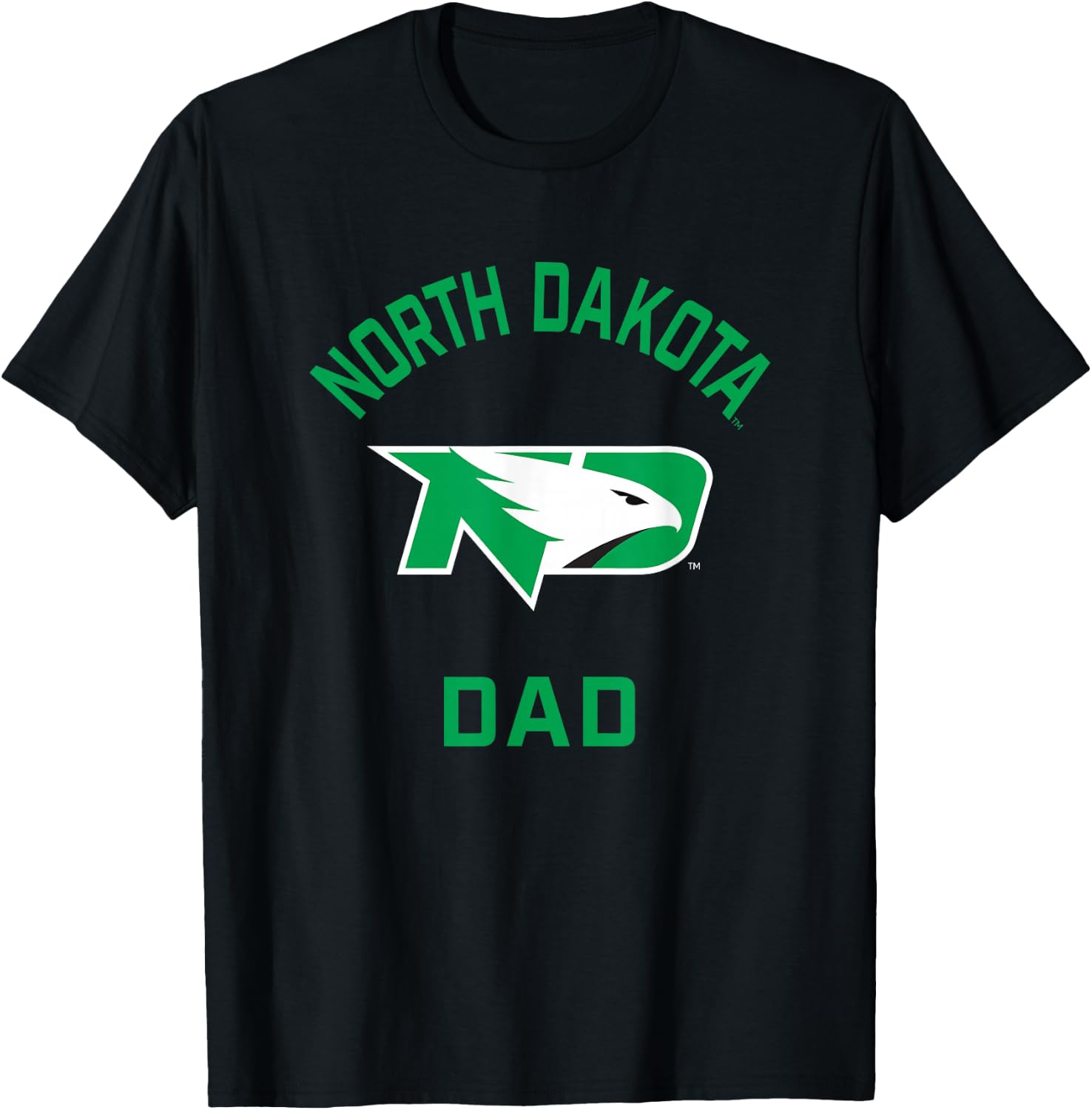 University of North Dakota Fighting Hawks Arched Dad T-Shirt - T-Shirt | Black