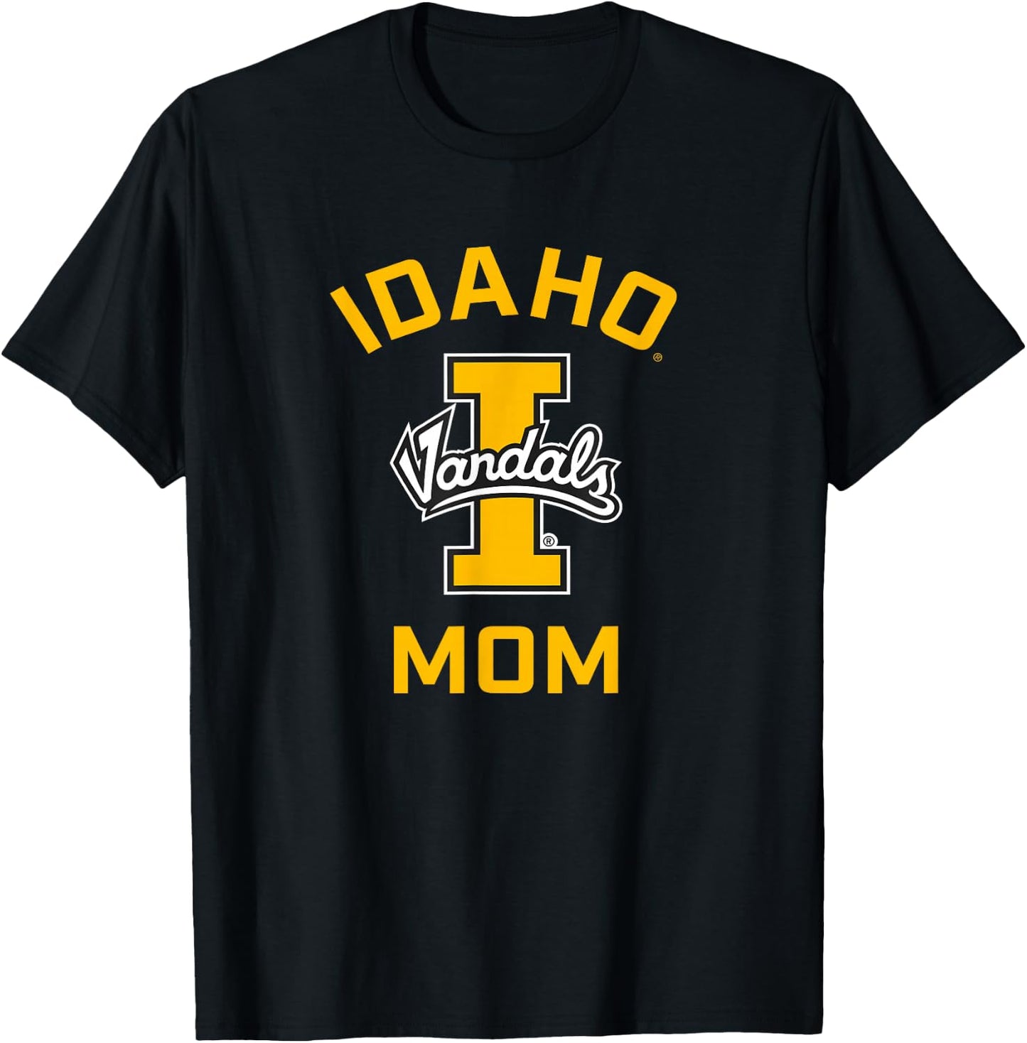Campus Lab University of Idaho Vandals Arched Mom , Small, Black T-Shirt - T-Shirt | Black