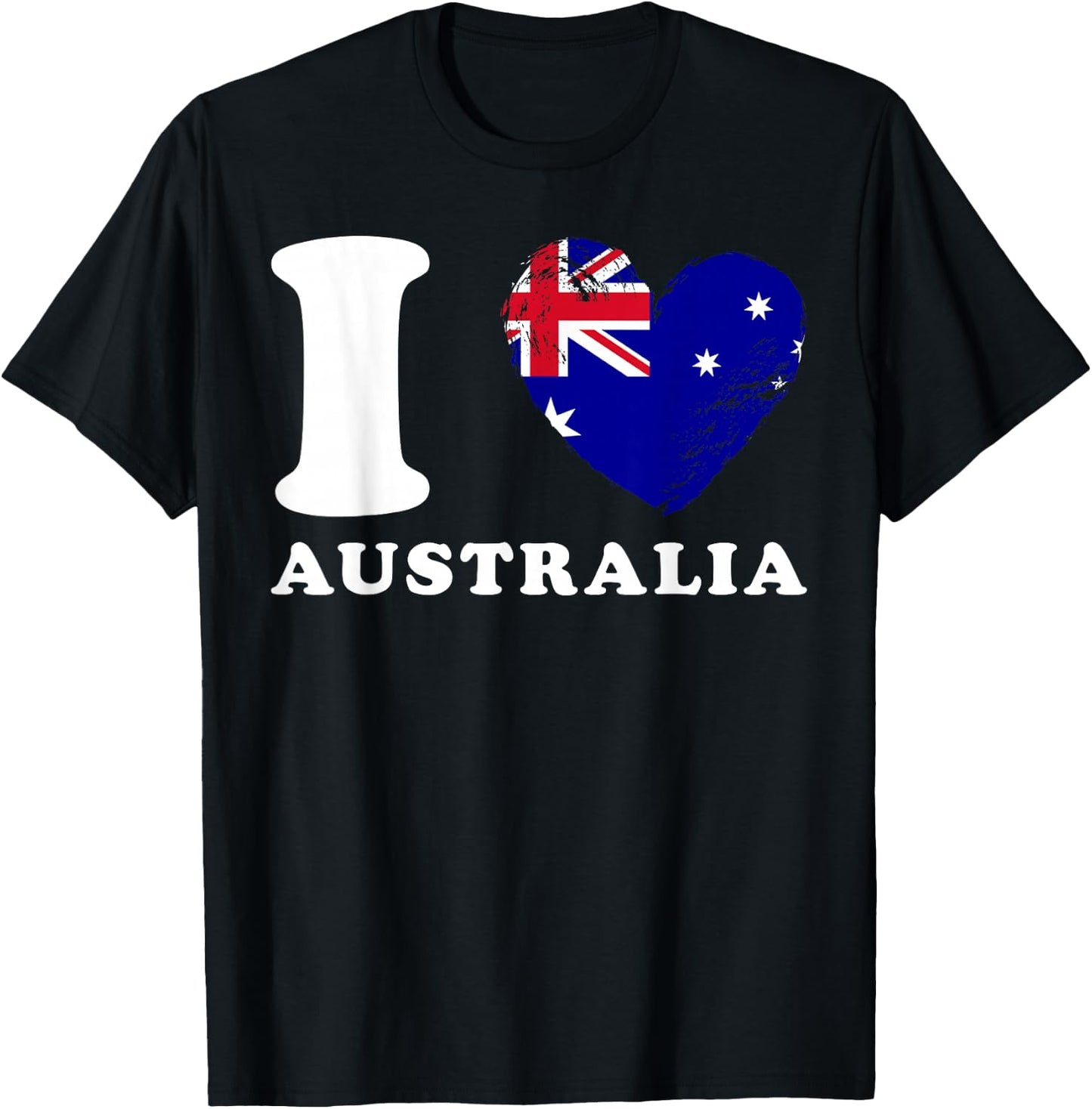 I Love Australia - Heart Flag Australia T-Shirt - T-Shirt | Black
