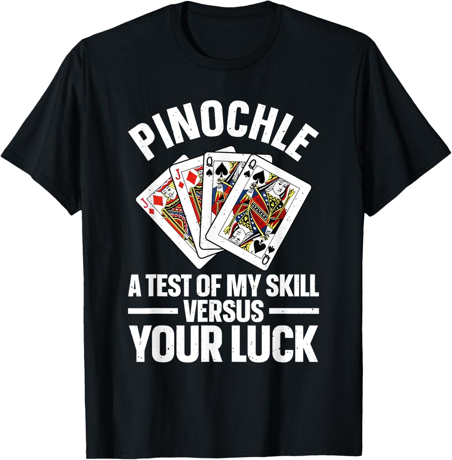 Cute Pinochle Design Women Card Game Pinochle Lover T-Shirt - T-Shirt | Black