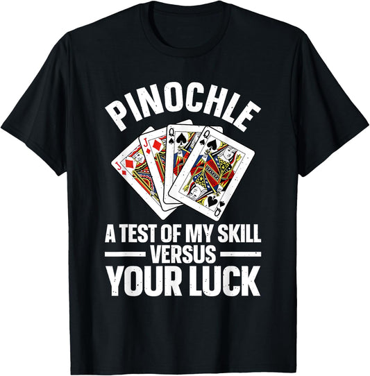 Cute Pinochle Design Women Card Game Pinochle Lover T-Shirt - T-Shirt | Black