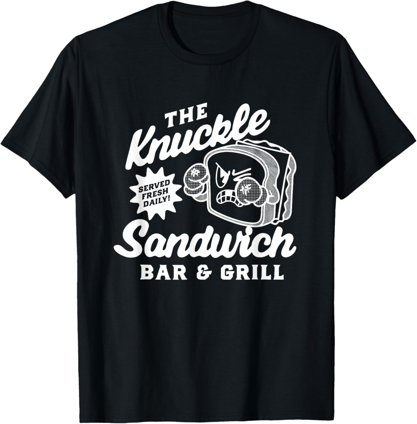 The Knuckle Sandwich Bar & Grill Fighting Joke Bar Dad T-Shirt - T-Shirt | Black