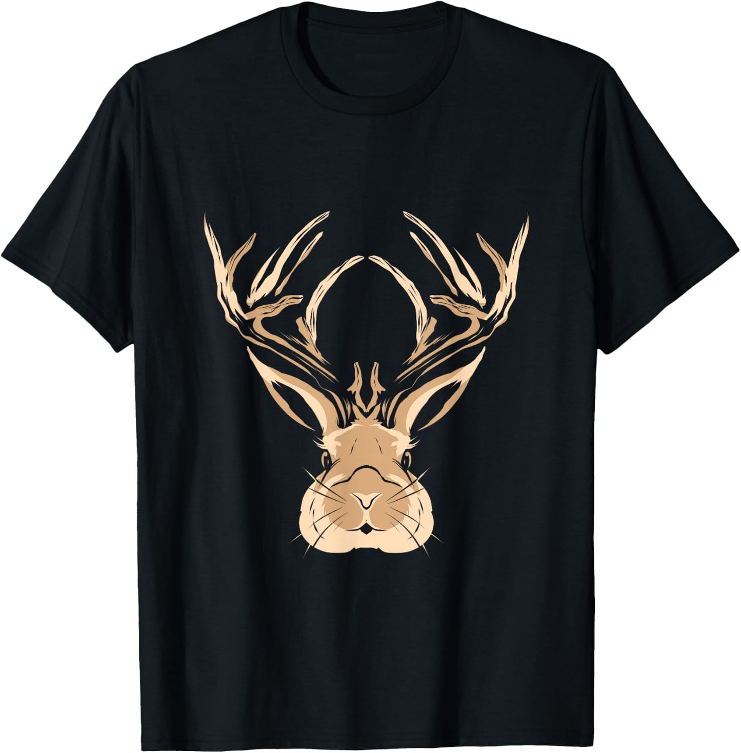 Jackalope Head Gift T-Shirt - T-Shirt | Black