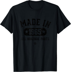 Vintage 60th Birthday 60 Years Men Women Vintage 1965 T-Shirt - T-Shirt | Black