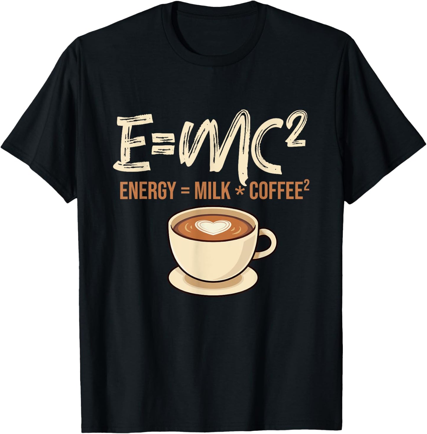 E = MC2 - Coffee Lover Caffeine Lover Breakfast T-Shirt - T-Shirt | Black