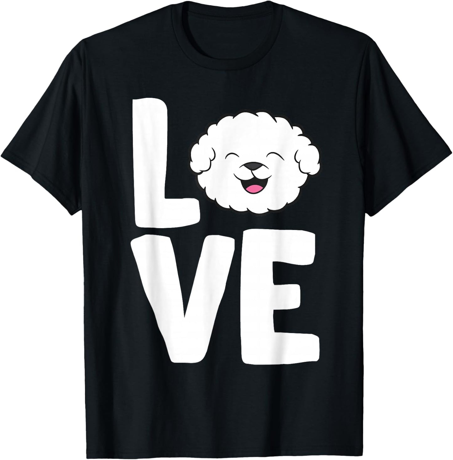 I Love Bichon Frise Dogs T-Shirt - T-Shirt | Black