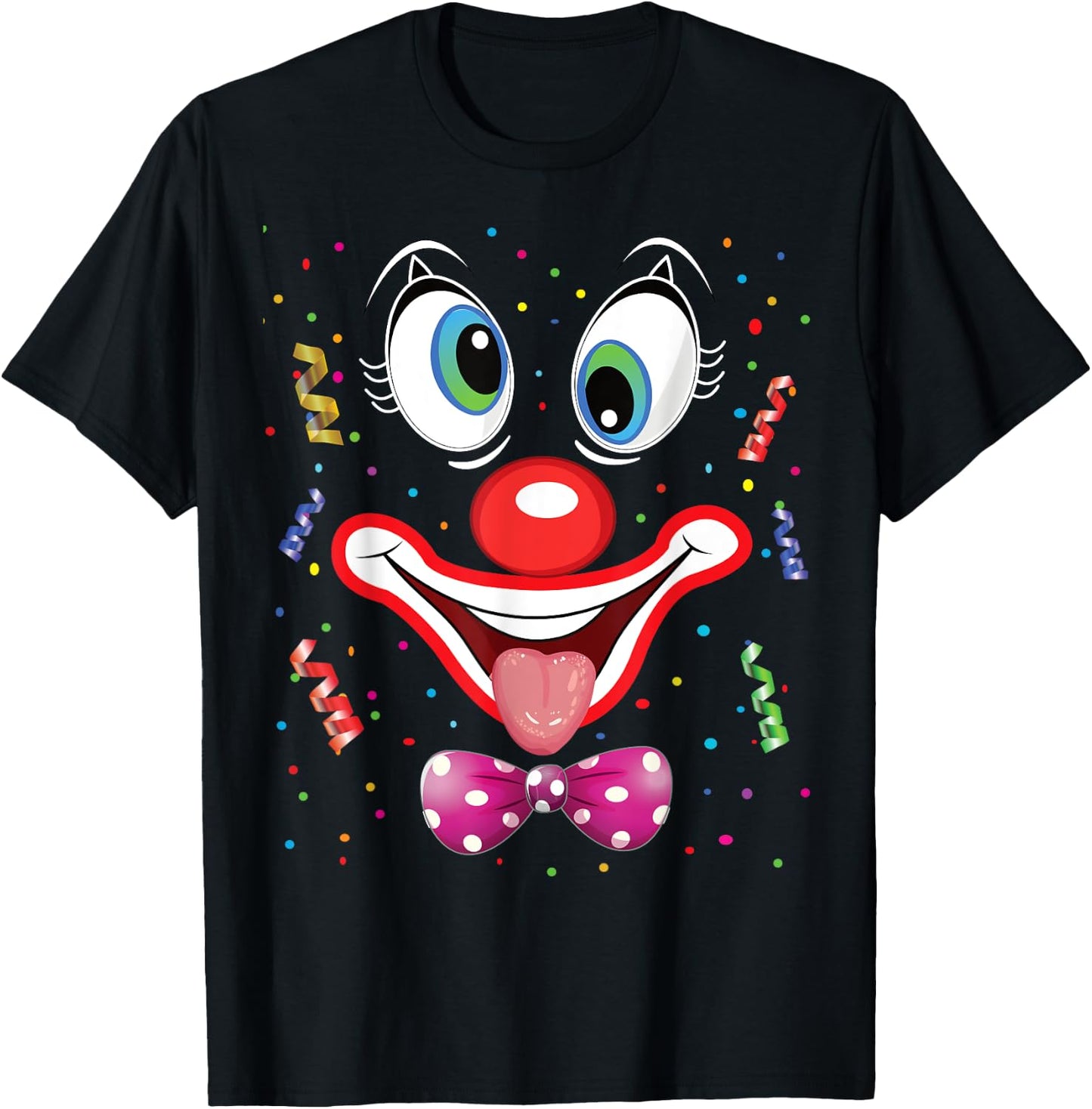 Carnival Clown Face Circus Costume Kids Men Women Carnivals T-Shirt - T-Shirt | Black