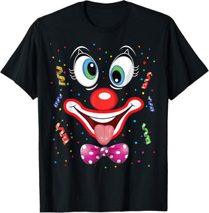 Carnival Clown Face Circus Costume Kids Men Women Carnivals T-Shirt - T-Shirt | Black