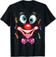 Carnival Clown Face Circus Costume Kids Men Women Carnivals T-Shirt - T-Shirt | Black