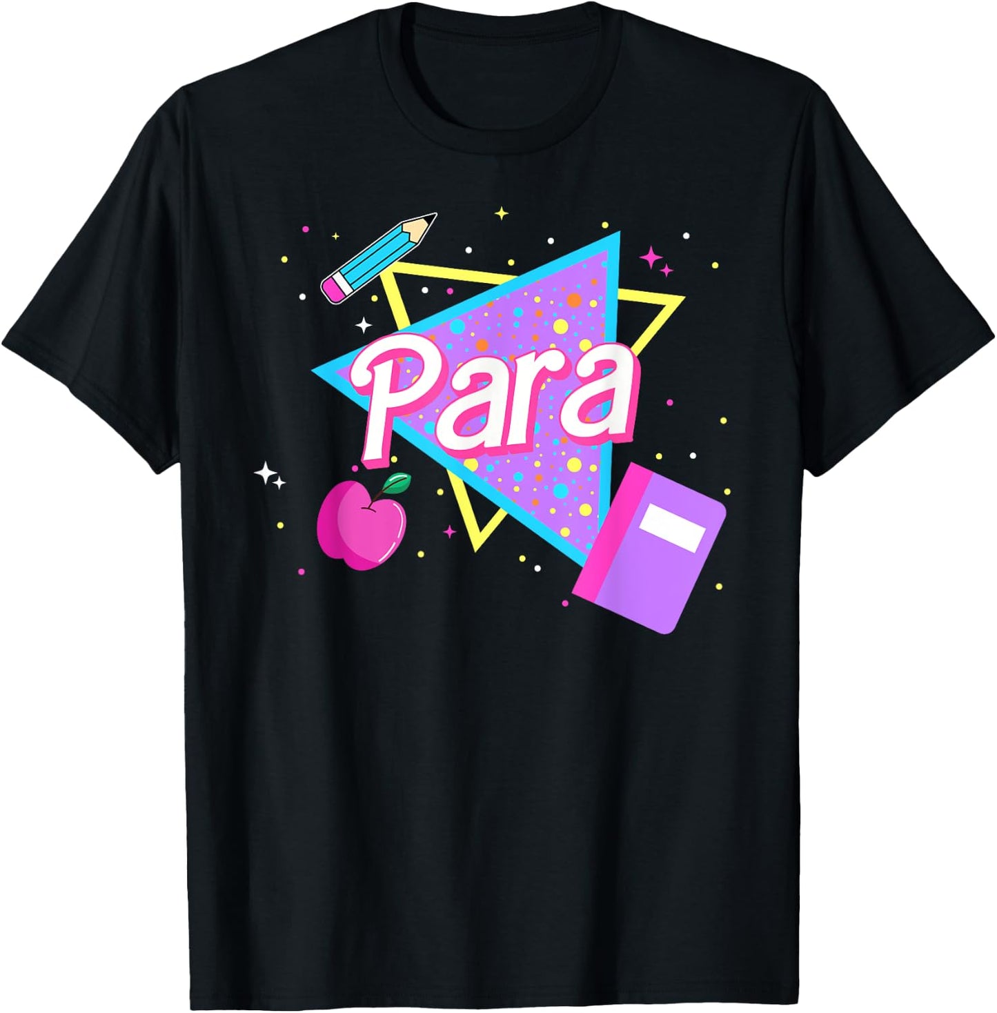 Cute Paraprofessional Shirt 80's 90's Style Retro Old School T-Shirt - T-Shirt | Black