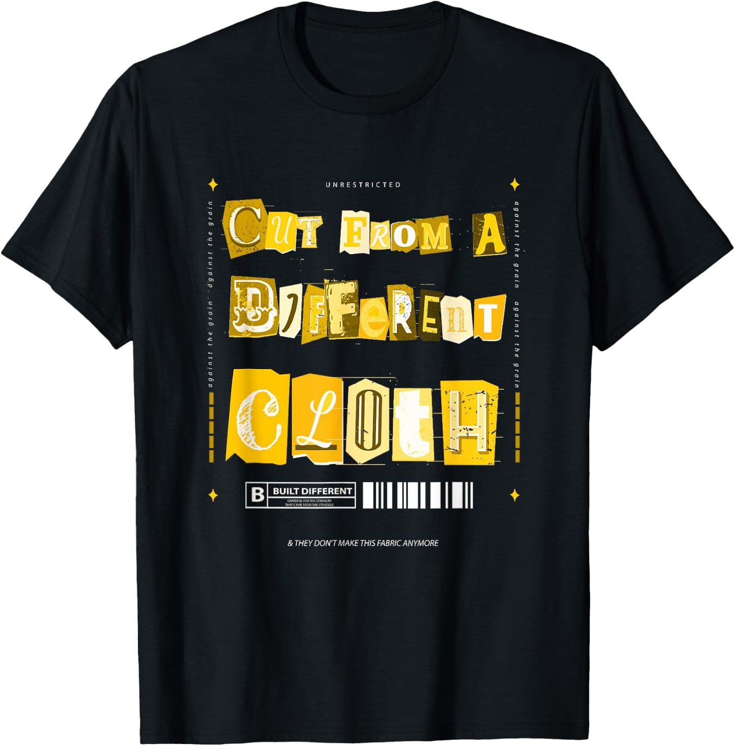 University Varsity-Gold Cut From A Different Cloth Yellow T-Shirt - T-Shirt | Black
