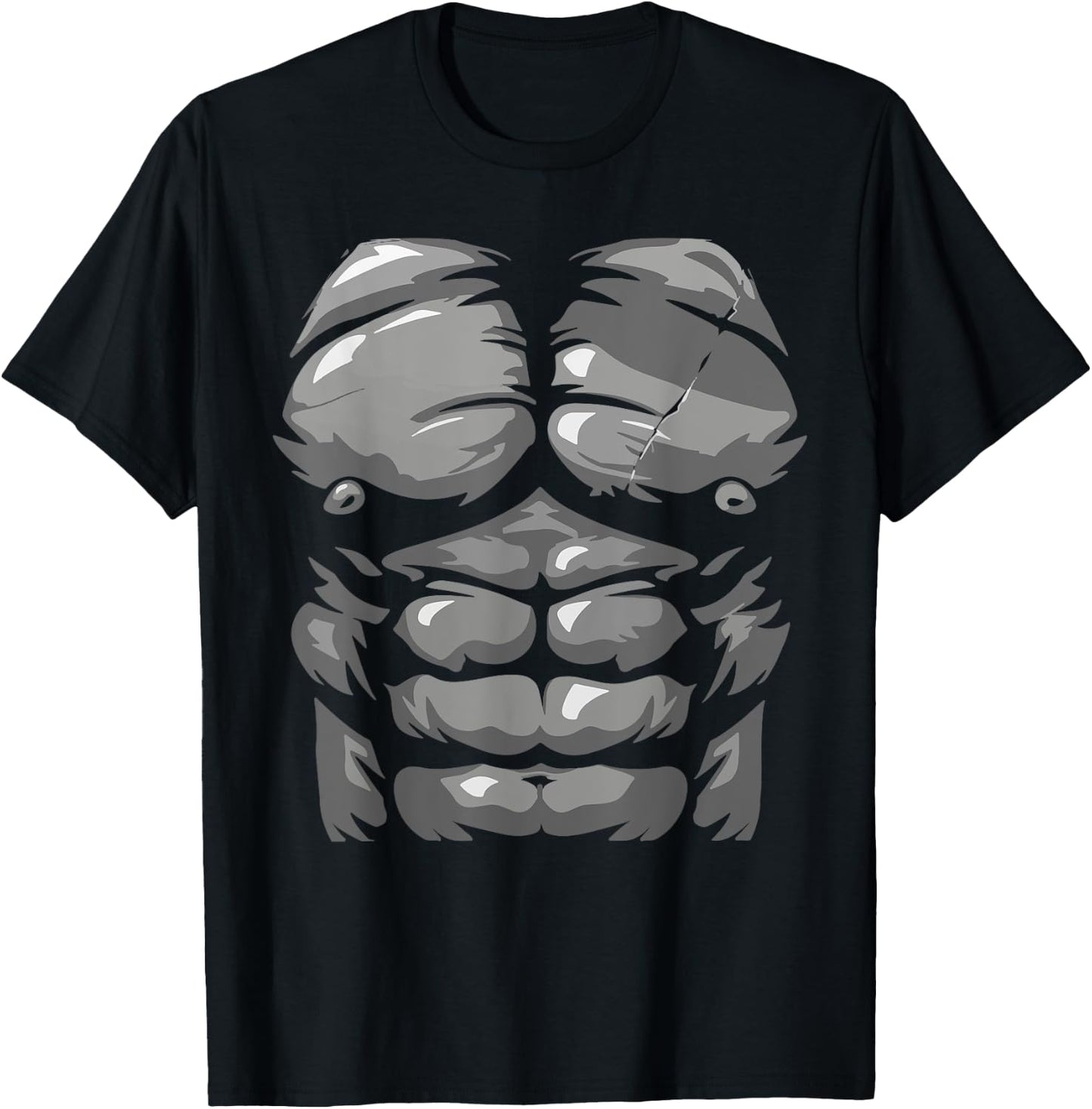 Funny Halloween Shirt Kid Adult Monkey Gorilla Chest Costume T-Shirt - T-Shirt | Black