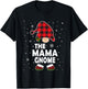 Mama Gnome Buffalo Plaid Matching Family Christmas Pajama T-Shirt - T-Shirt | Black