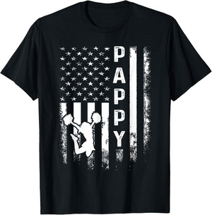 Cheer Pappy American Flag Cheerleading Cheerleader T-Shirt - T-Shirt | Black