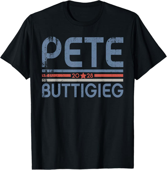 Buddigieg For President 2028, Pete Buttigieg 2028 Vintage T-Shirt - T-Shirt | Black