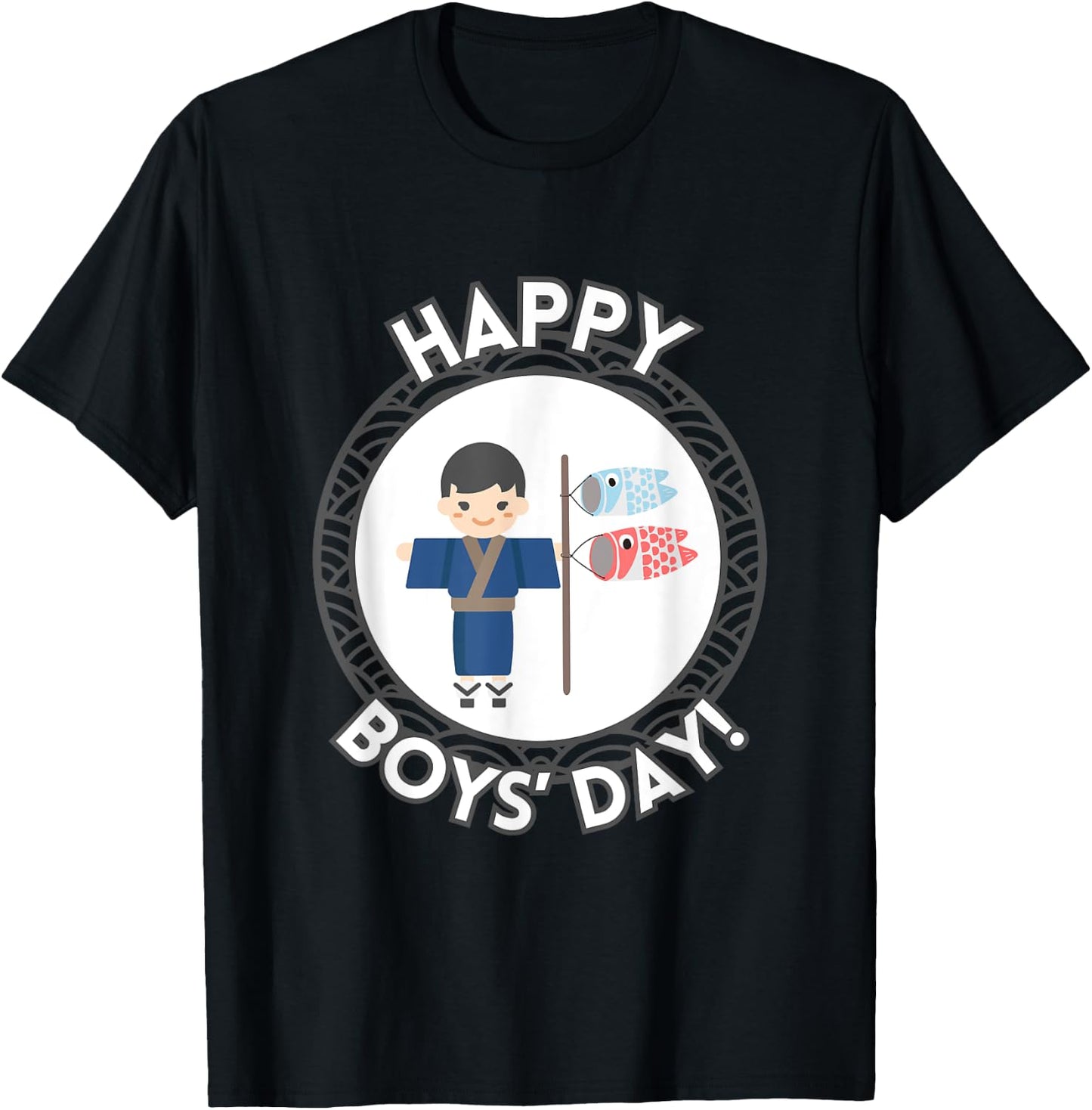 Happy Boys' Day Hawaii Koinburi Japanese Celebration May 5 T-Shirt - T-Shirt | Black