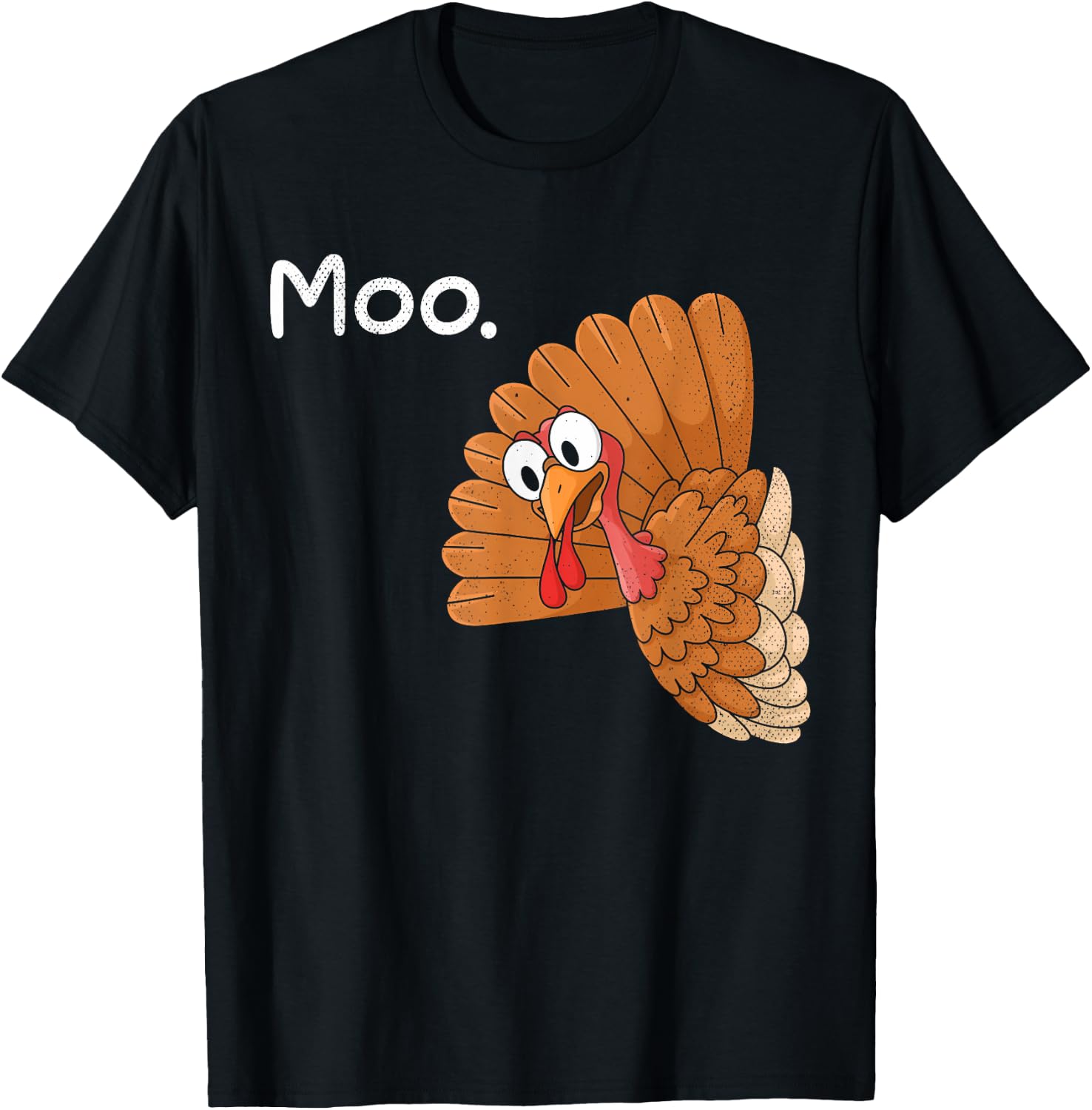 Funny Thanksgiving Turkey Moo I'm A Cow Men Women Kids T-Shirt - T-Shirt | Black