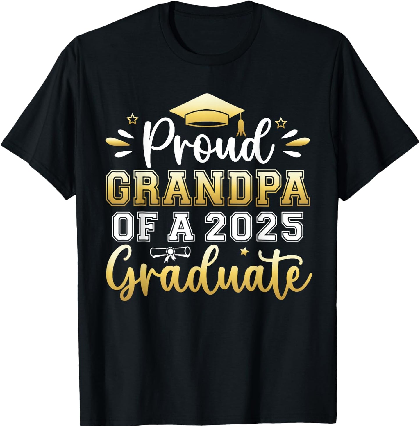 Proud Grandpa of a 2025 Graduate Senior Graduation Men T-Shirt - T-Shirt | Black