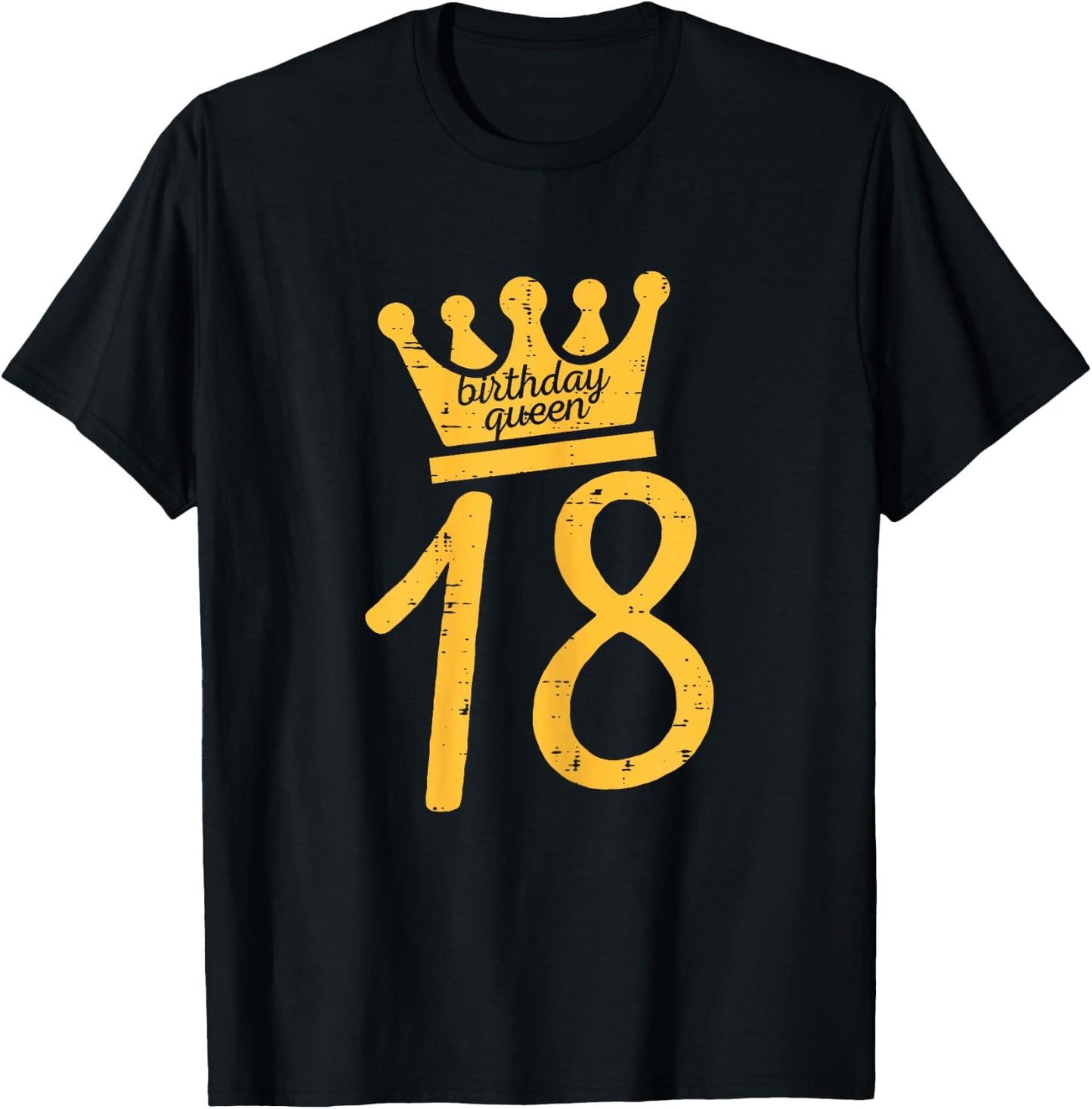 18th Birthday Queen Crown Tiara 18 Years Women Girls T-Shirt - T-Shirt | Black
