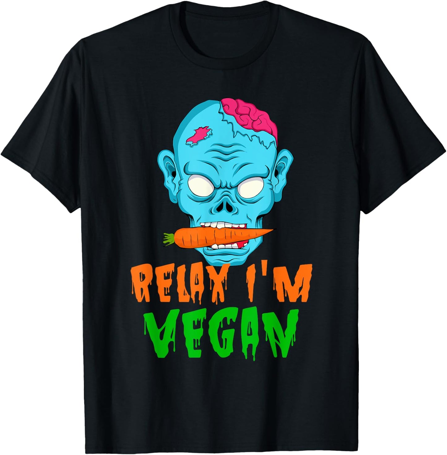 Veganism Halloween Relax I'm Vegan Vegetarian Costume Gift T-Shirt - T-Shirt | Black