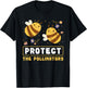Protect The Pollinators Save The Bees Message T-Shirt - T-Shirt | Black