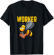 Funny Beekeeper Worker Bee Honey Comb Gift Men Women Kids T-Shirt - T-Shirt | Black