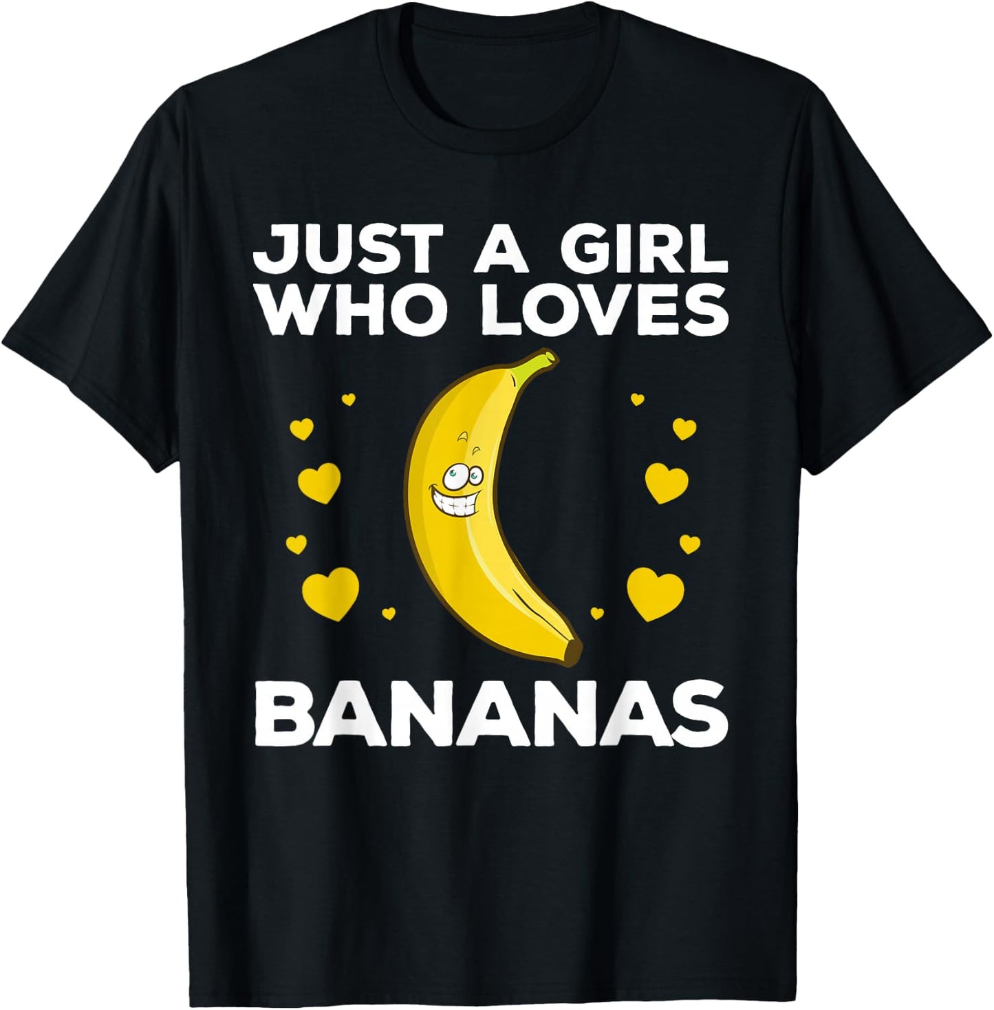 Funny Banana Design Women Girls Kids Banana Fruit Lovers T-Shirt - T-Shirt | Black